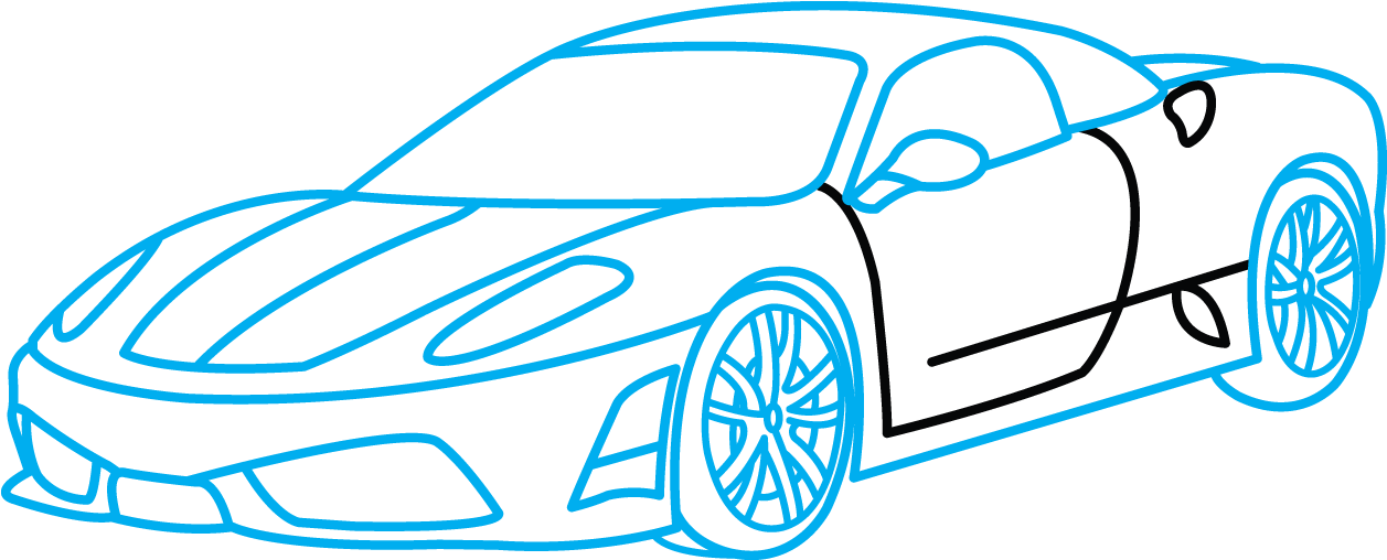 How To Draw Ferrari 360, A Sports Car, Easy Step By - How To Draw Ferrari 360, A Sports Car, Easy Step By (1280x720)