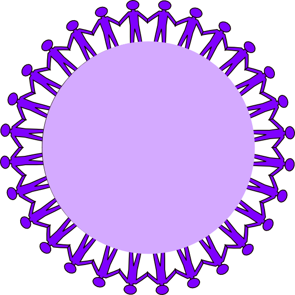 Circle Stick People Black No Border 6 Svg Clip Arts - Imagens De Familia Unida (600x600)