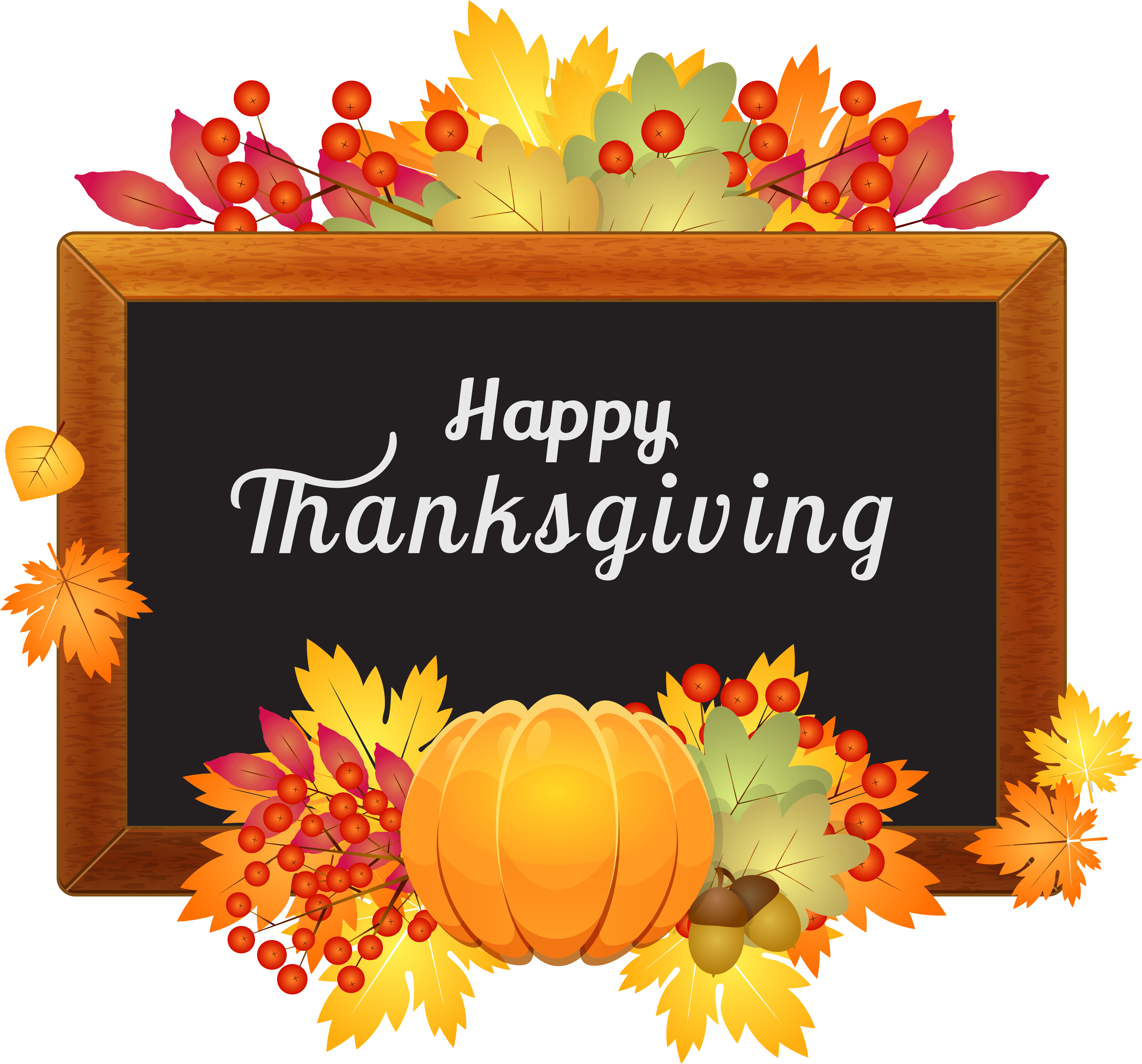 Happy Thanksgiving Decor Png Clipart Image - Free Happy Thanksgiving Clip Art (6155x5736)