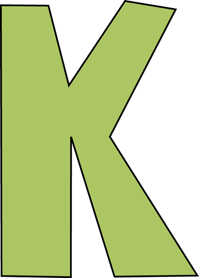Green Letter K Clip Art - Letter K Clipart (394x550)