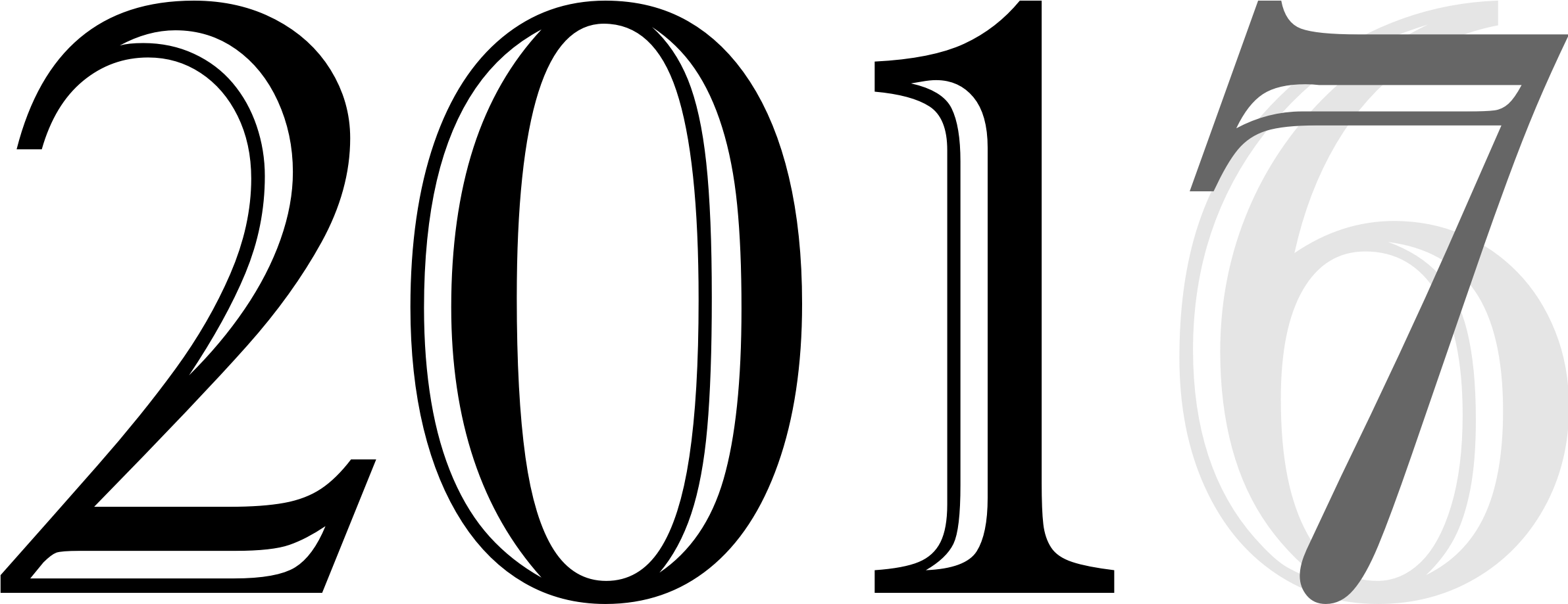 Big Image - 2017 Black And White Clipart (2383x919)