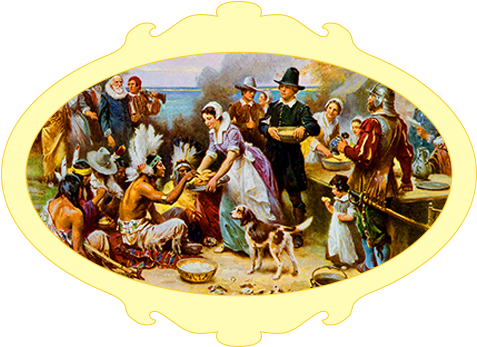 Thanksgiving Day - Pilgrims Thanksgiving 1621 Nthe First Thanksgiving (600x350)