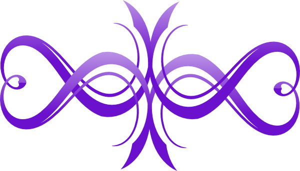 This Free Clip Arts Design Of Two-tone Purple Heart - Purple Flourish Clipart (600x343)