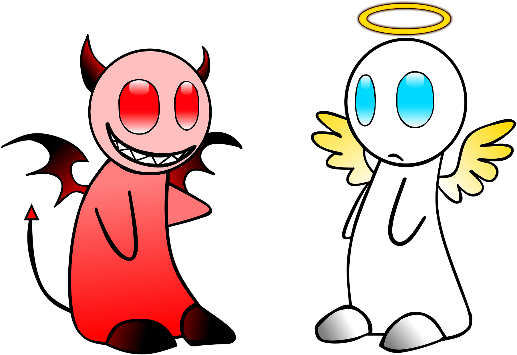 Animated Celebration Clipart 21, Buy Clip Art - Cartoon Devil And Angel (1600x1135)