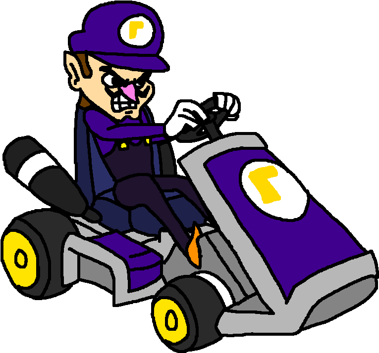 Mario Kart Art Day - Mario Kart Waluigi (820x766)