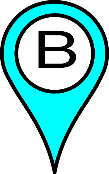 Blue Pin B Clip Art - Clip Art (372x594)