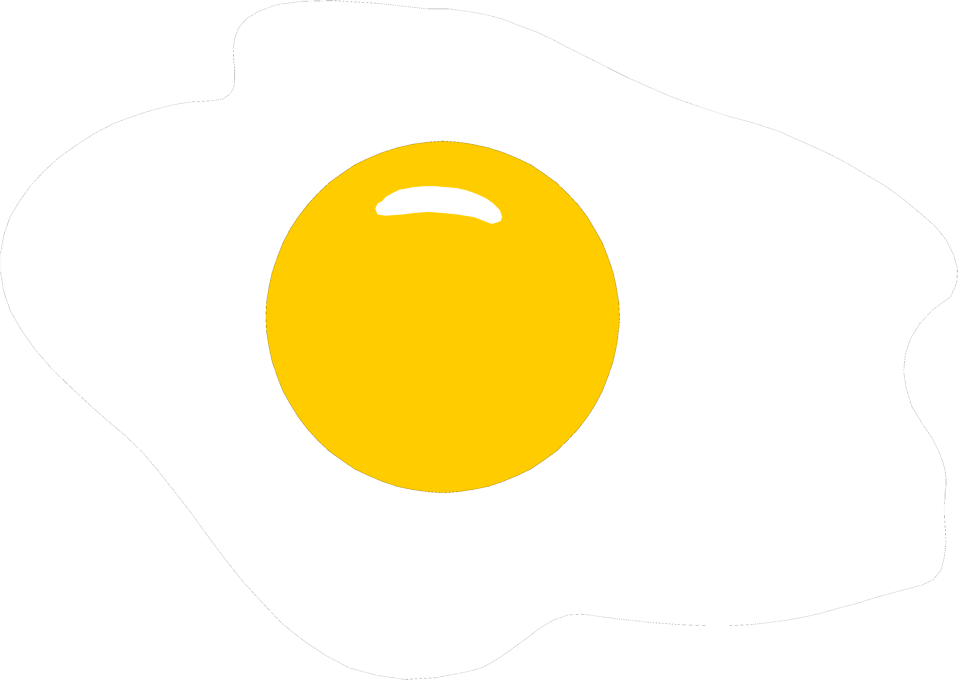 Illustration Of An Egg Cooked Sunny Side Up - Sunny Side Up Illustration (958x680)