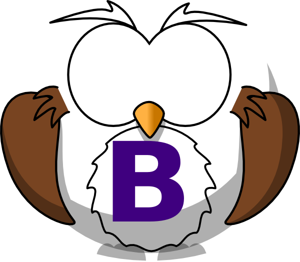 B Owl Clip Art At Clker - Clip Art (600x524)