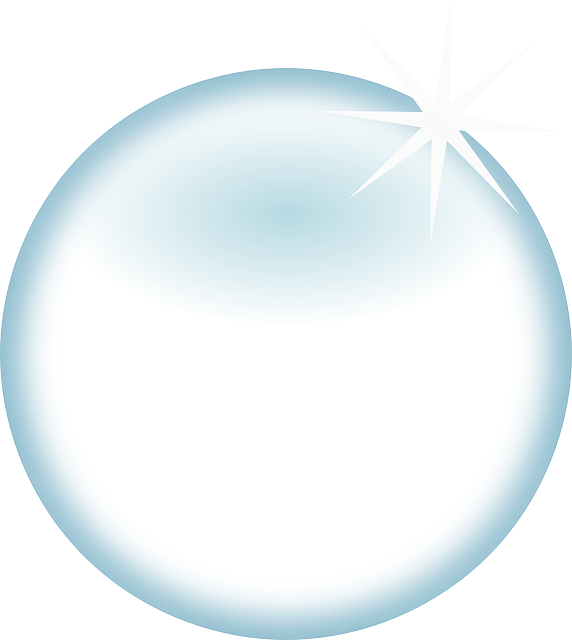 Bubble Crystal Ball, Glass Bead, Glass Sphere, Blue, - Clip Art (572x640)