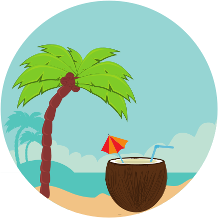 Coconut Cocktail Summer Icon - Icon (550x550)