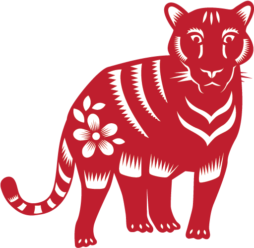 Tiger 2010, 1998, 1986, 1974, 1962, - Chinese New Year Zodiac Animals -  (642x682) Png Clipart Download