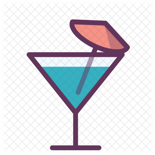 Cocktail, Alcohol, Drink, Glass, Party, Summer, Blue - Alcoholic Drink (512x512)