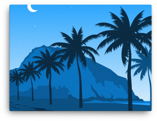 Night In Copacabana Canvas - Areca Palm (600x600)
