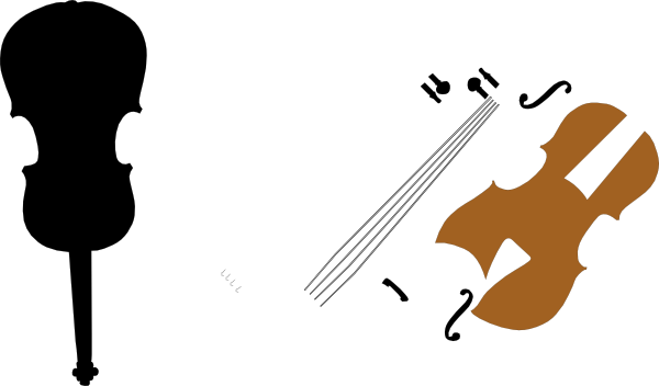 Violin Parts Plooter 2 Clip Art - Violin Shadow (600x352)