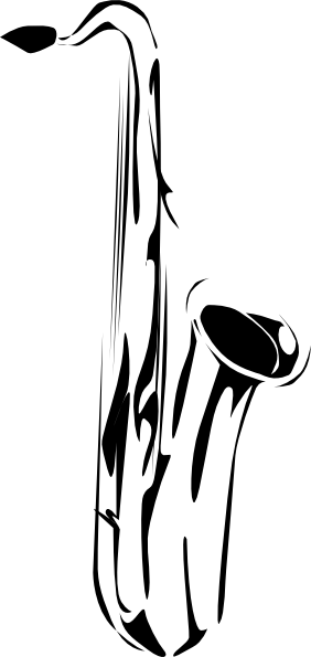 Free Vector Saxophone Clip Art - Saxofon Tribal (356x750)