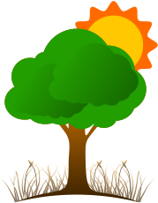 Tree Icon Vector Png Tree Logo Png - Tree And Sun Png (389x346)