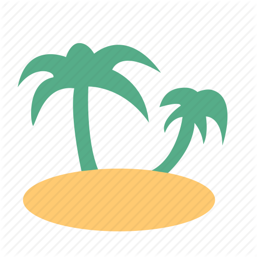 Coconut Palm, Island, Relax, Sand, Sea, Trip, Weather - Beach Icon Vector Png (512x512)