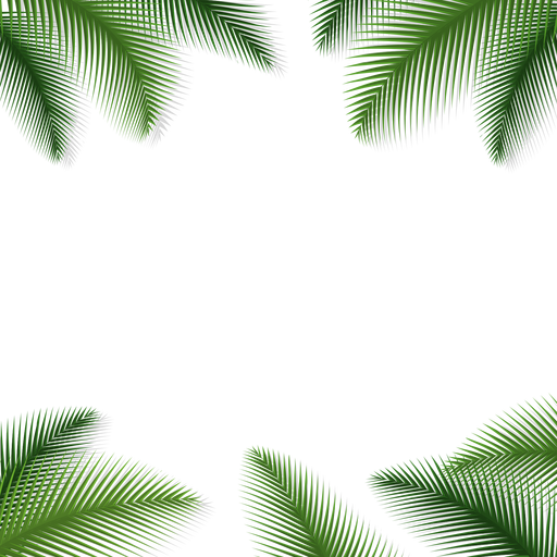 Palm Leaves Floral Background Transparent Png - Transparent Background Palm Tree Leaves Png (512x512)