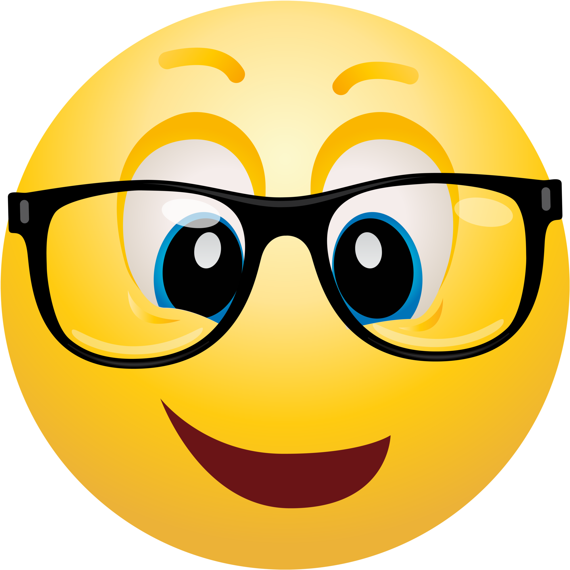Clipart Beautiful Design Emoji Clipart Geek Emoticon - Emoji Clipart (2000x2000)