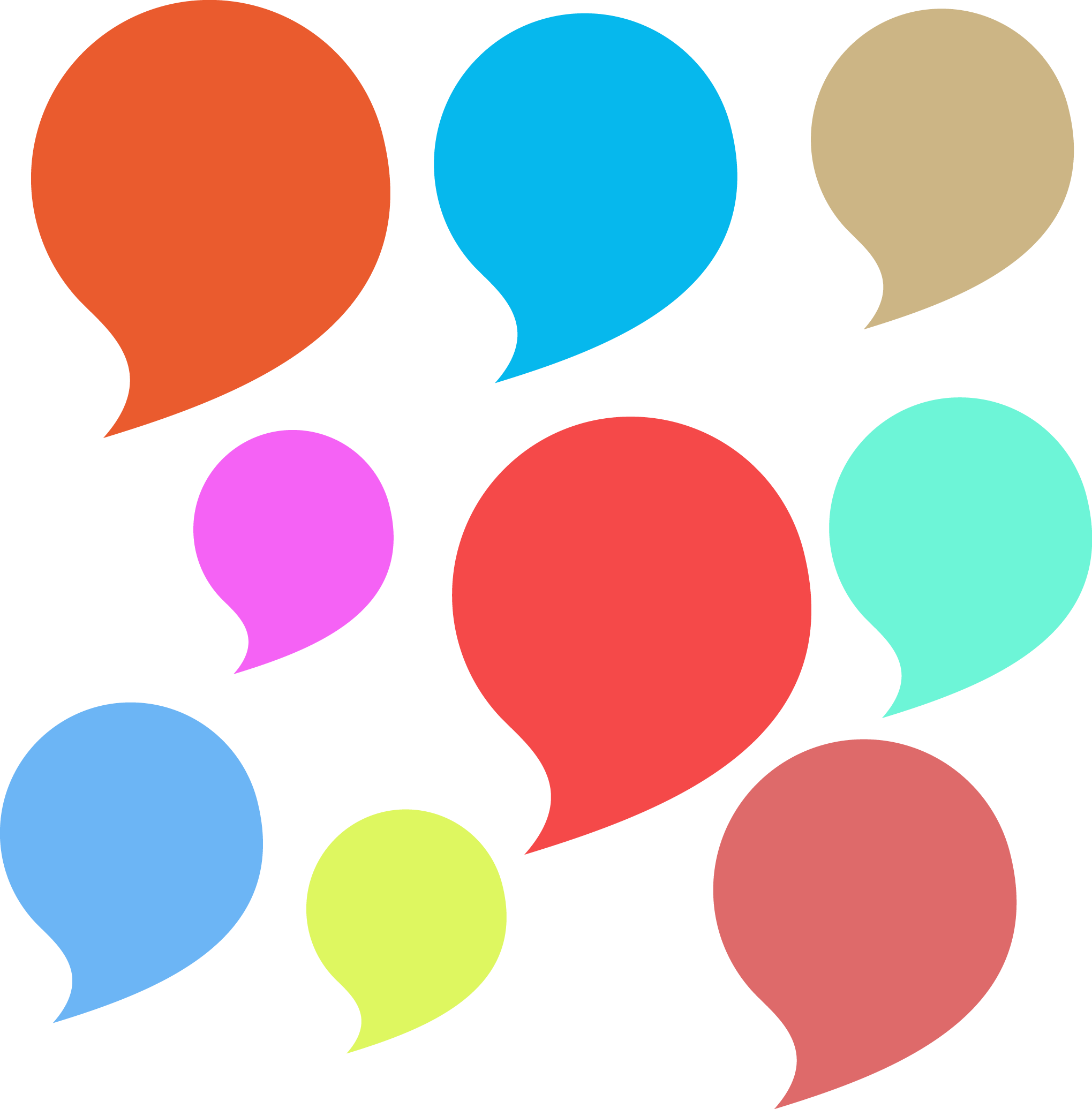 Dialogue Speech Balloon Bubble - Colored Bubbles (2039x2071)
