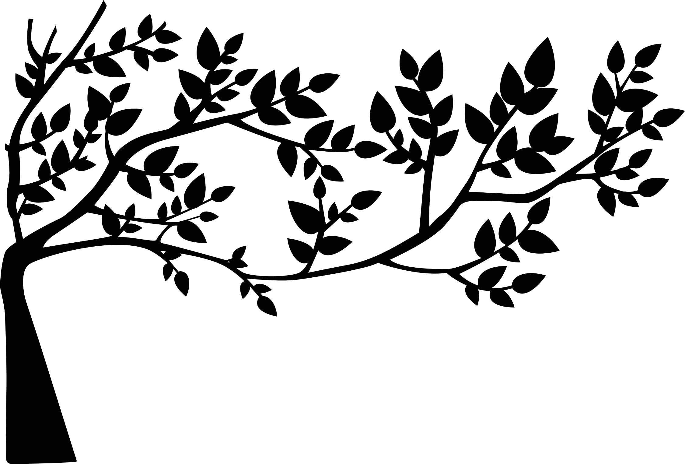 This Free Icons Png Design Of Tree And Leaves Silhouette - Tree With Leaves Silhouette (2251x1524)