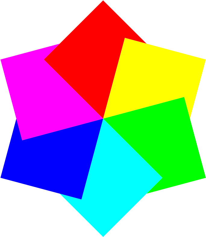 Squares Clipart Colored - 6 Squares (900x900)