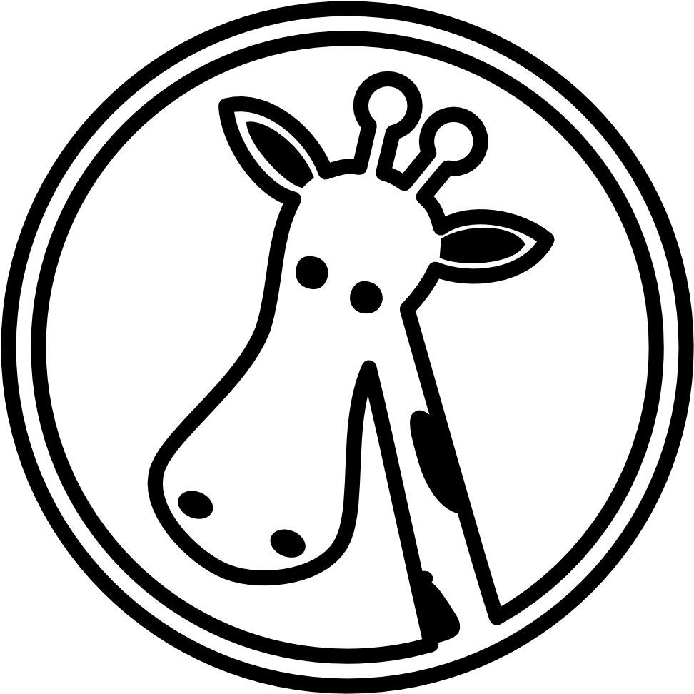 Clipart Giraffe Black And White Images Pictures - 0 3 Ay Zeka Kartları (999x999)