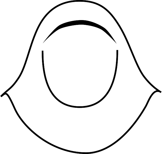 Cartoon Head, Icon, Outline, Drawing, Woman, Girl, - Hijab Clipart (640x606)