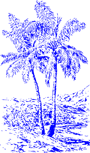 Blue Palm Trees Clip Art Bajgrt Clipart - 3drose Llc 3drose Lsp_174619_1 Image Of Palm Cover (354x600)