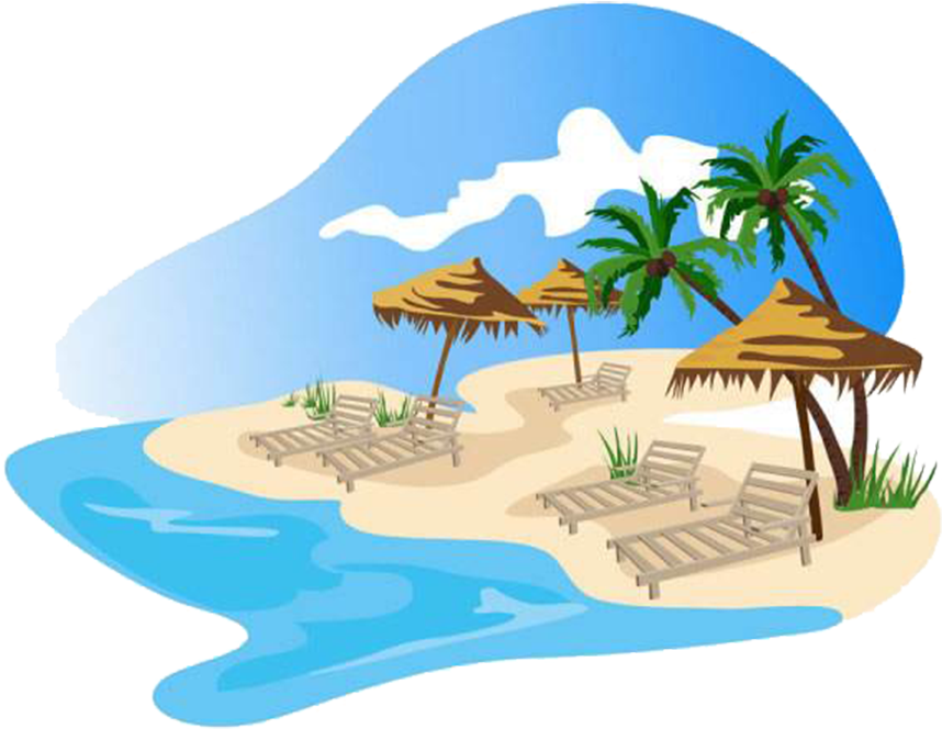 Beach Cartoon Stock Illustration Clip Art - Beach Cartoon Stock Illustration Clip Art (905x709)