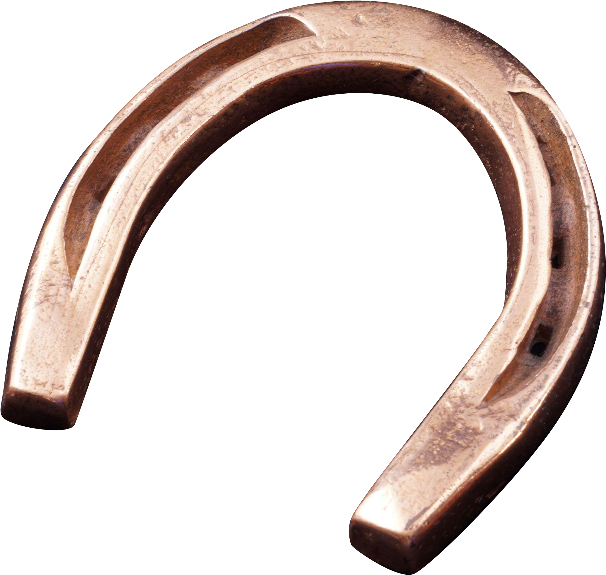 Vintage Hand-hammered Cast Iron Horseshoe With Copper - Vintage Horseshoe Png (1926x1926)