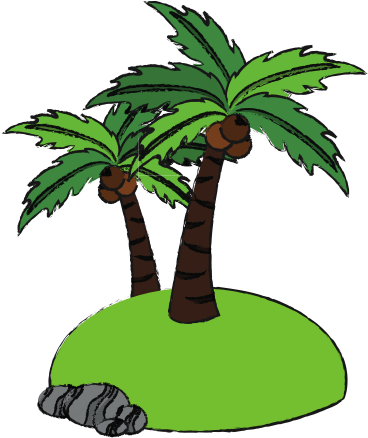 Tropical Palm Tree Island Icon - Illustration (550x550)