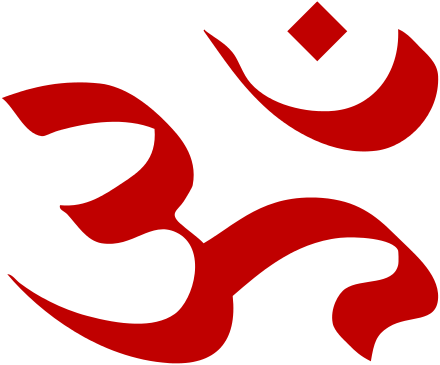 Om Symbol - Hinduism Symbol In Red (440x365)