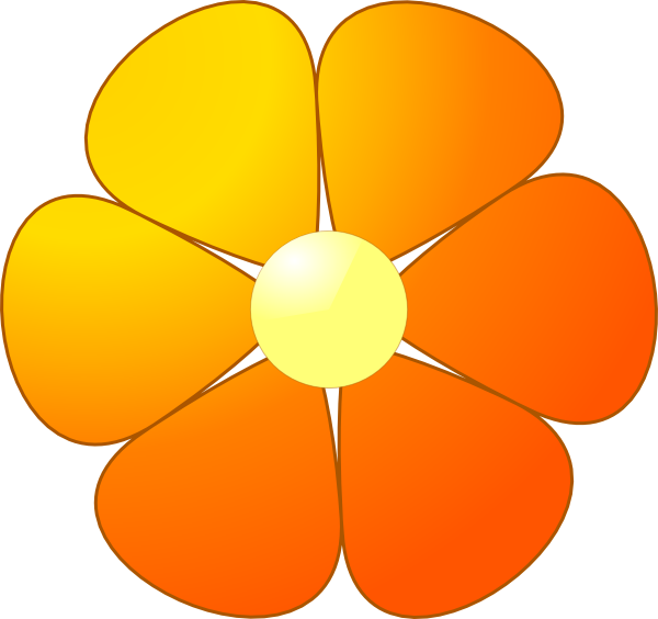 Flor-pergaminho Clip Art At Clker - Cute Flower Clipart Png (600x564)