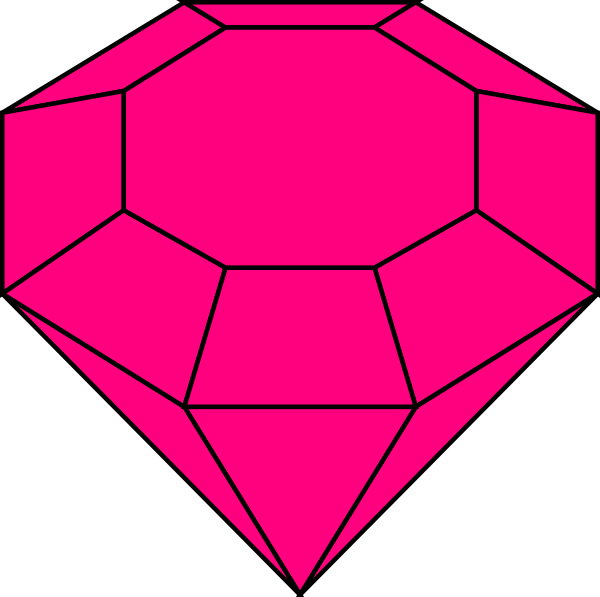 Pink Gem 2 Clip Art - Jewel Clip Art (600x597)