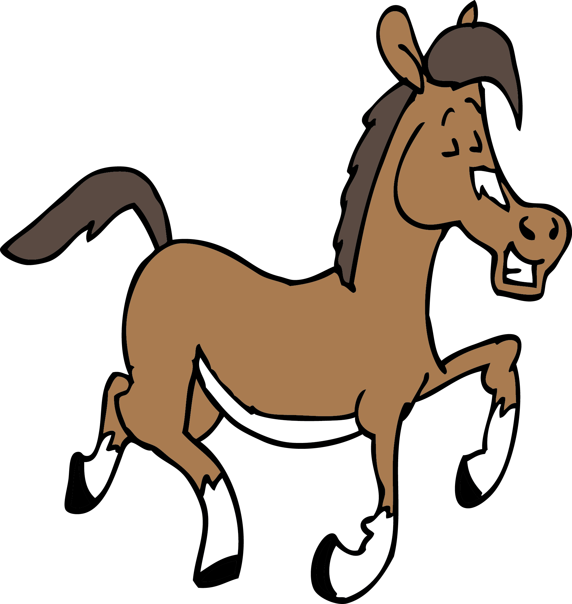 Happy Horse Clipart - Cartoon Horse Png (1951x2059)
