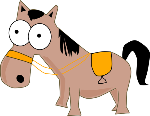 Pony Clipart Funny - Horse Vector Png (500x387)