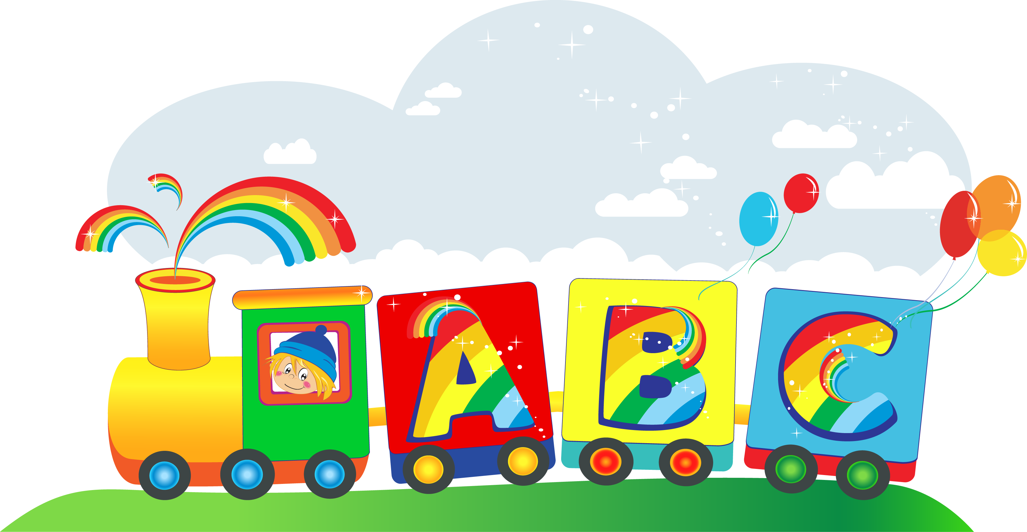 Toy Train Cartoon Royalty-free - Cartoon Image Of Alphabet Train (3351x1737)