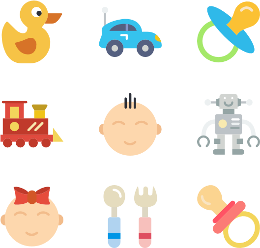 Baby Collection 50 Icons - Toy Flat Icon (600x564)
