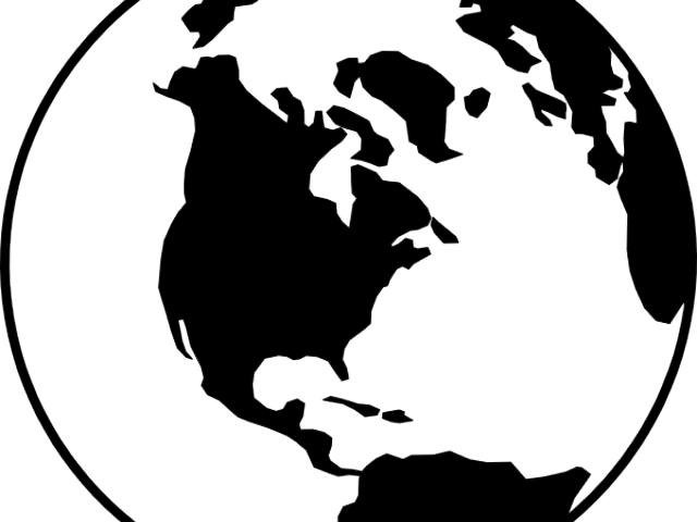 World Globe Art - Globe Clip Art Black And White (640x480)
