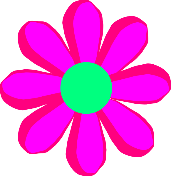 Cartoon Flower Images Flower Cartoon Pink Clip Art - Flower Clip Art (582x599)