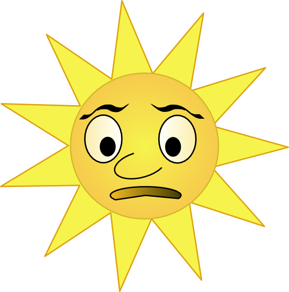 Free Vector Sun Clip Art - Imagini Cu Soare Trist (588x595)