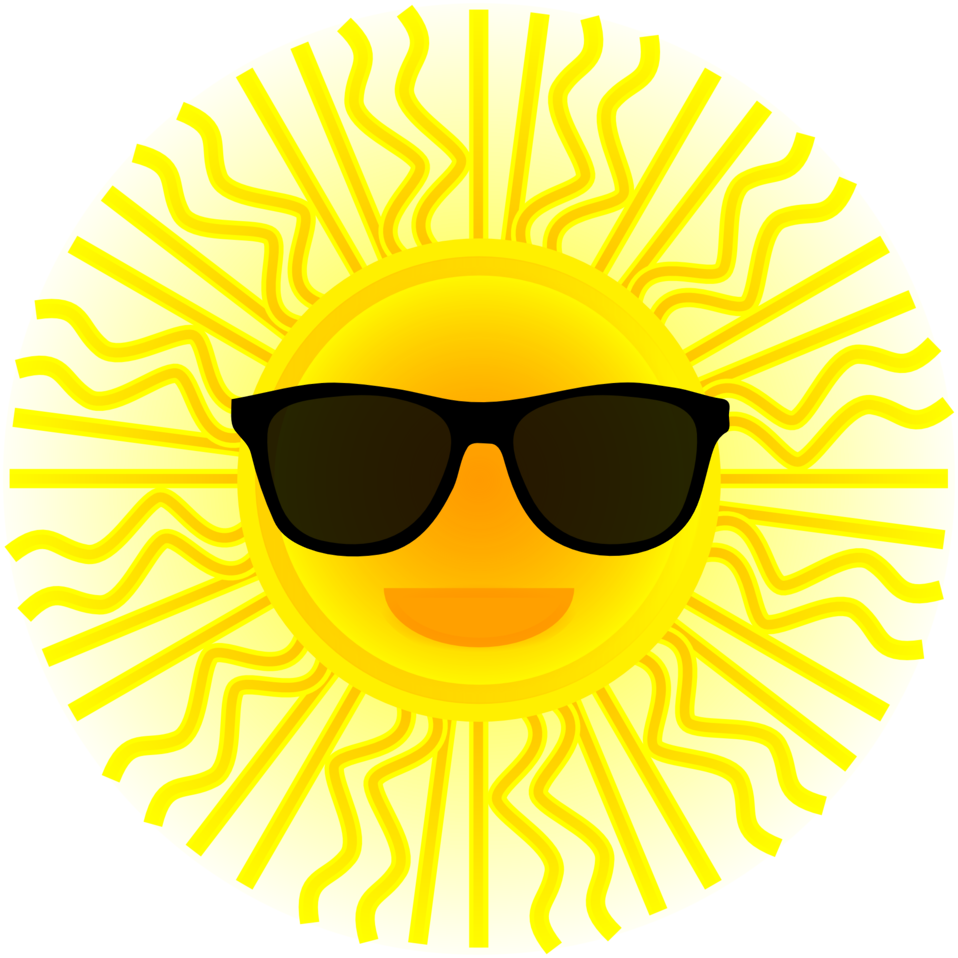 Sunshine Clipart Sunglass Clipart - Sunglasses On A Sun (958x958)
