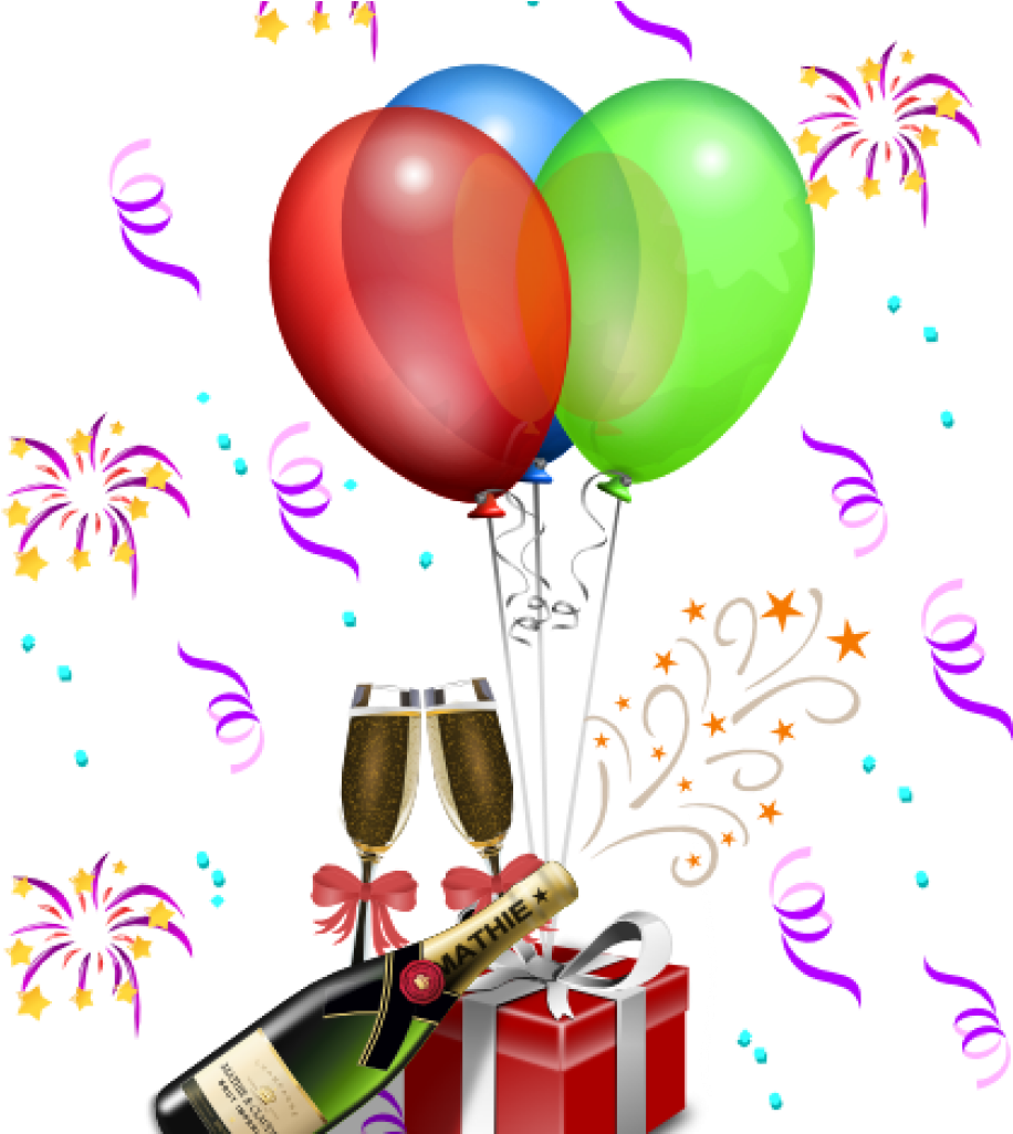 Happy Birthday Clip Art For A Man Free Birthday Clip - Happy New Year And Happy Birthday (1024x1024)