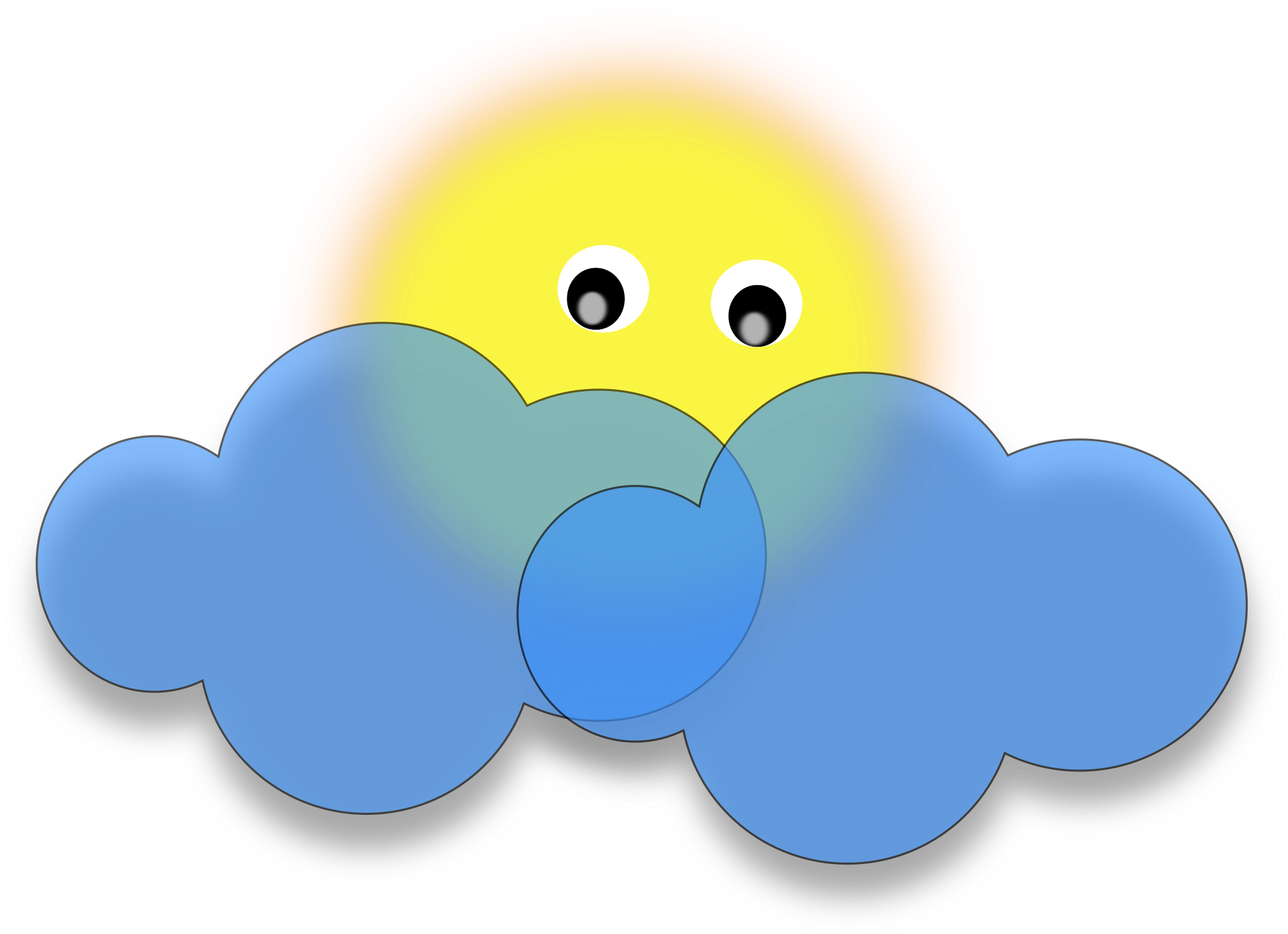 Clipart Of Clouds And Sun Cloud - Sun And Clouds Clip Art (2400x1936)