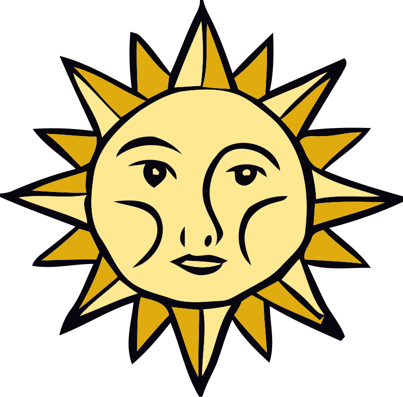 Sun Faces Clip Art - Live By Sun Embroidery Design (800x788)