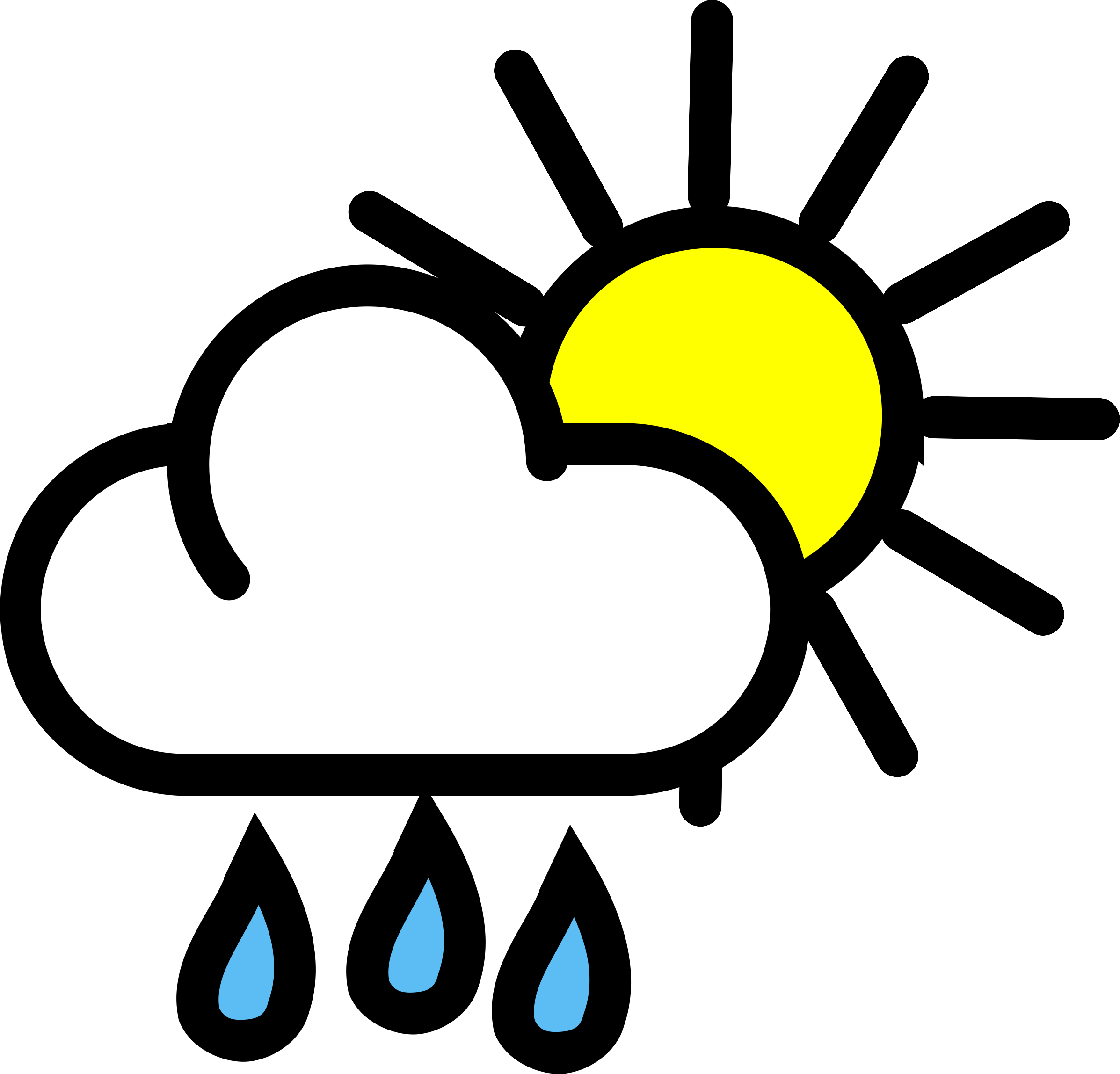 Partly Cloudy Cloudy Clipart Rain Clipartfox - Weather Clipart (2394x2296)