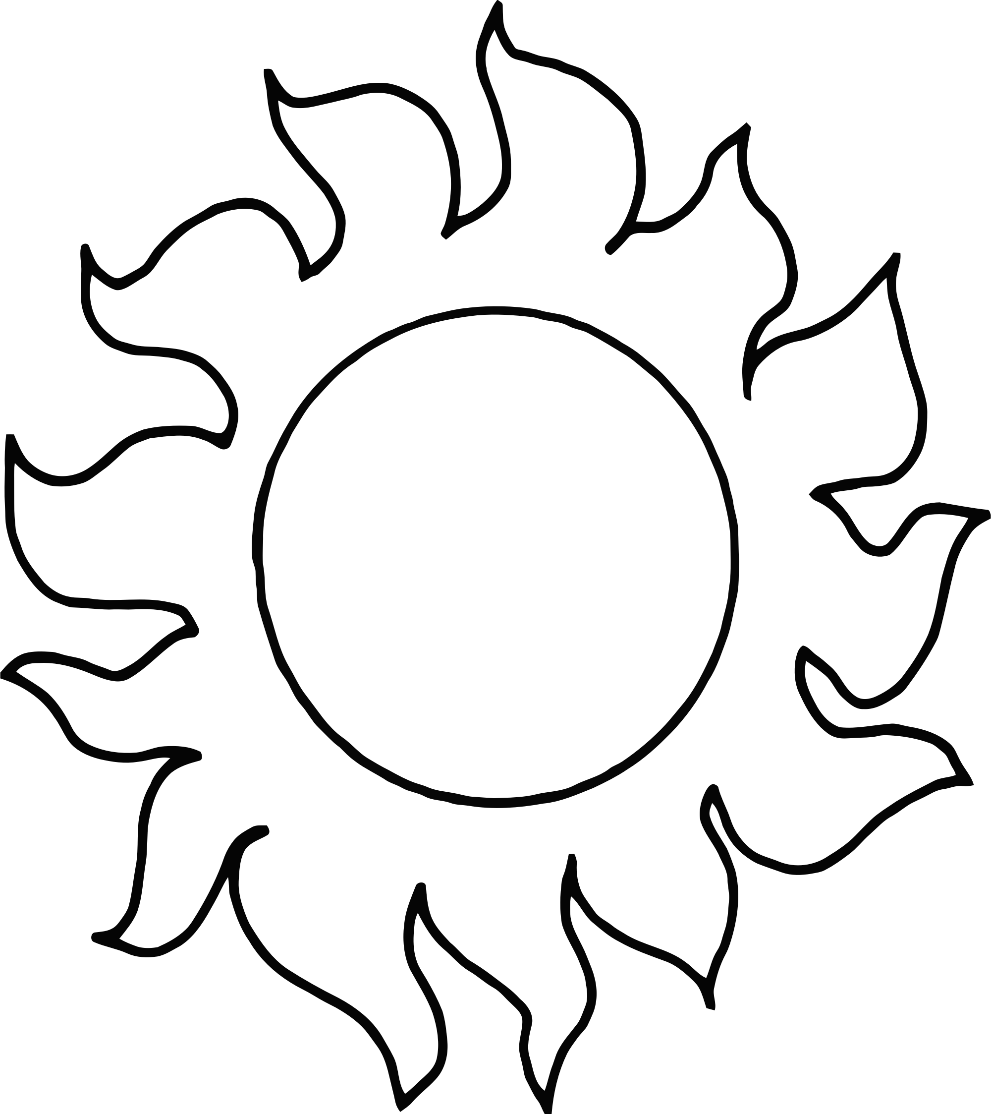 Sunshine Free Clipart - Hot Sun Black And White (2000x2247)