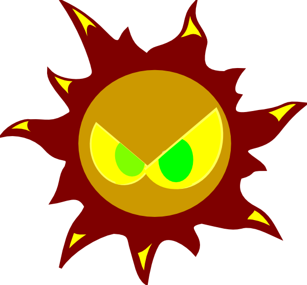 Angry Sun Clipart (600x557)