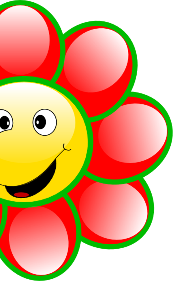 Smiley Flower Cliparts - Smile Face Flower Clipart (600x972)